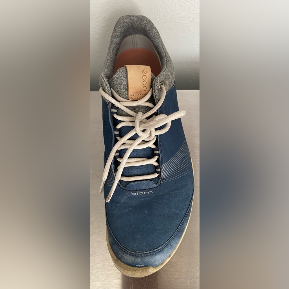 ECCO WOMENS Blue Leather Golf Shoes - Picture 10 of 11